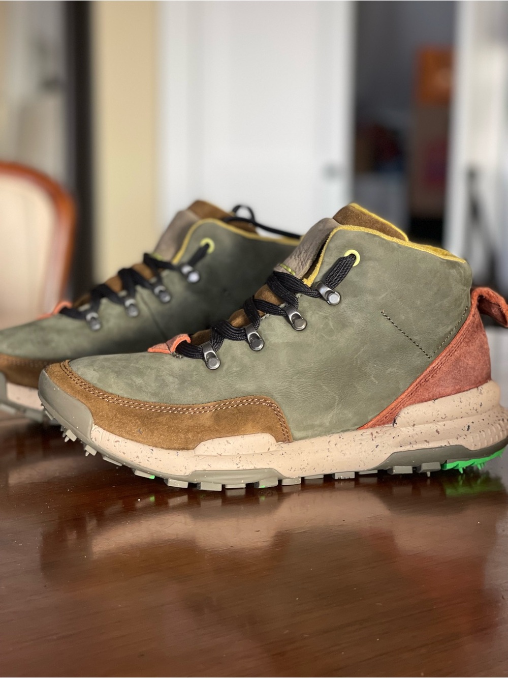Men's Satorisan  Olive Green Outdoor Hiker Sneakers